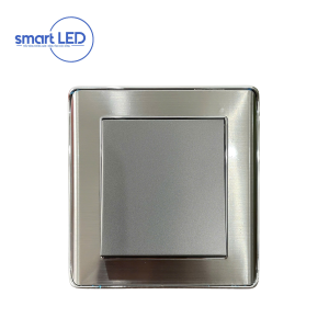 Công tắc một nút âm tường - hợp kim nhôm mặt xước - T2