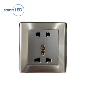 Ổ cắm đơn 5 chấu đa năng - hợp kim nhôm mặt xước - T2